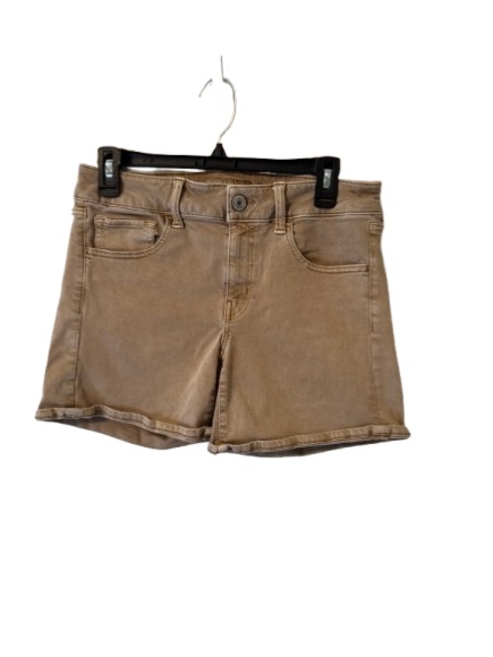 American Eagle Outfitters Women's Tan MIDI Twill Denim Jean Shorts Size 10